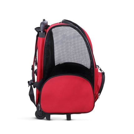 Cattie Portbag Tekerlekli Kedi Köpek Taşıma Çantası 20x30x40 cm Kırmızı