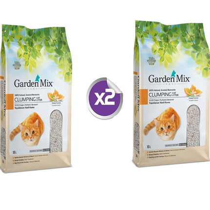 Gardenmix Portakallı Bentonit Topaklanan Kedi Kumu 10 lt 2 Adet