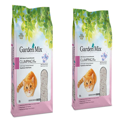 Garden Mix Pudra Kokulu İri Taneli Bentonit Kedi Kumu 10 lt 2 Adet