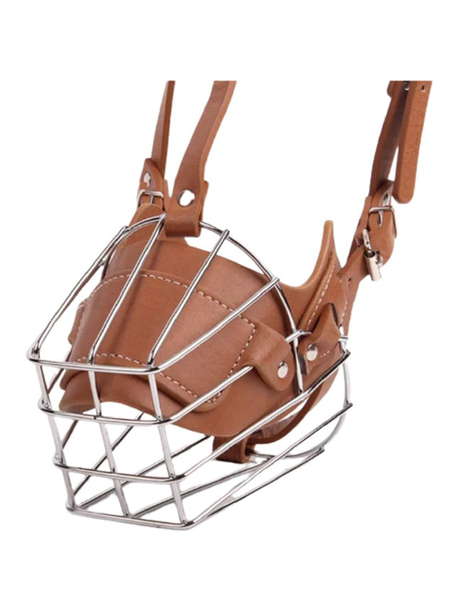 Karamel Pet Metal Deri Köpek Ağızlığı S 30 cm