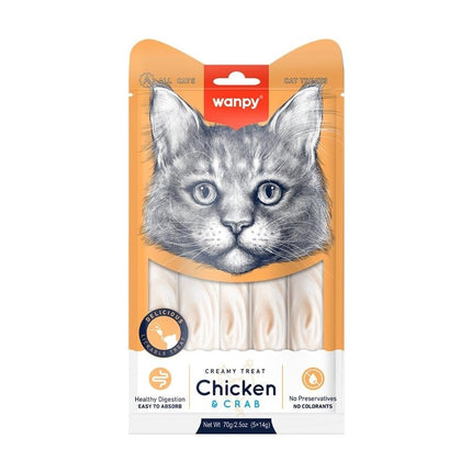 Wanpy Tavuklu Yengeçli Krema Likit Kedi Ödülü 5X14GR