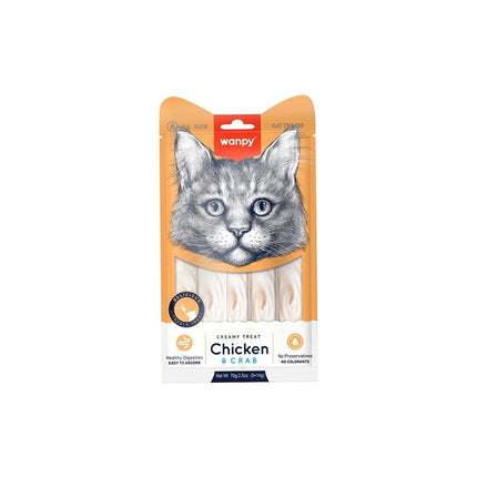 Wanpy Tavuklu Yengeçli Krema Likit Kedi Ödülü 5X14GR