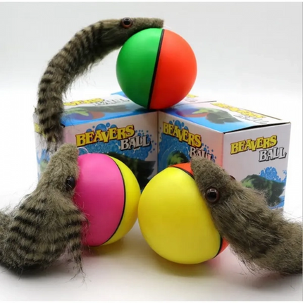 Hareketli Sesli Peluş Toplu Fare Pilli Kedi Oyuncağı 8 CM