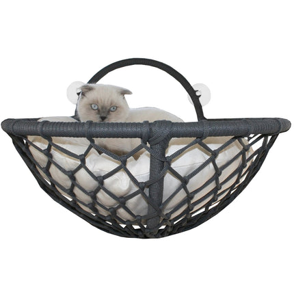 Karamel Pet Vantuzlu Oval Kedi Hamağı Kedi Yatağı 17*46 cm Siyah