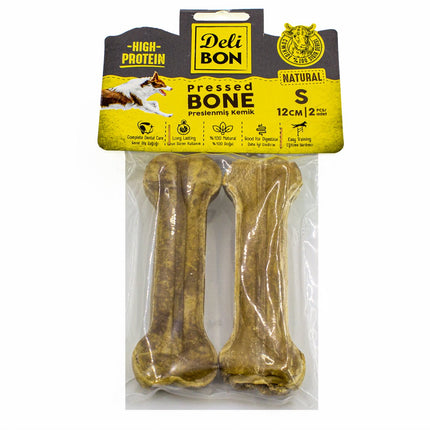Delibon Deri Köpek Çiğneti Pres Kemik 2x12cm Natural