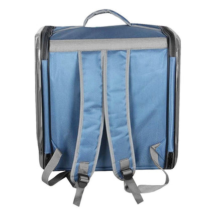Markapet Çift Cam Kedi Köpek Taşıma Çantası 32x40x42 cm Mavi