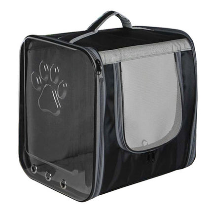 Markapet Çift Cam Kedi Köpek Taşıma Çantası 32x40x42 cm Siyah