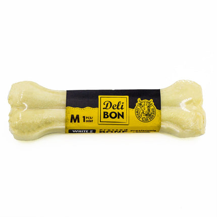 Delibon 15cm Deri Köpek Çiğneti Pres Kemik 1x15cm Beyaz