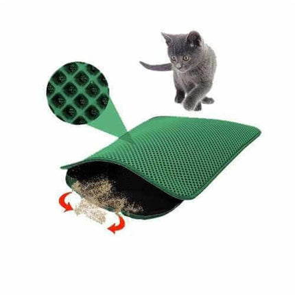 Ans Elekli Kedi Tuvalet Önü Paspası 60 x 45 cm Yeşil