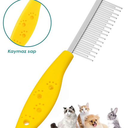 Tüy Açma Tarağı Kedi Köpek Kıtık Topak Açıcı Ergonomik Evcil Hayvan Bakım Tek Taraflı Metal Tarak
