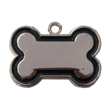 Kemik Şekilli Kedi Köpek İsimlik Aksesuar 2*3 cm Siyah