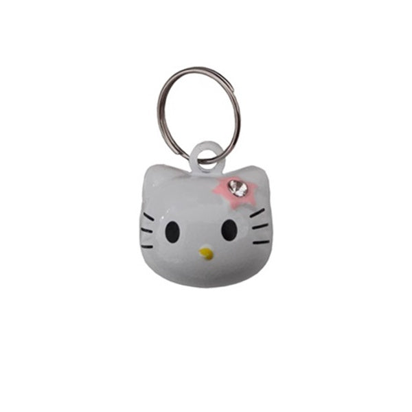 Doggie Küçük Kedi Kafası Şekilli Kedi Tasma Çanı 1-2 cm Beyaz