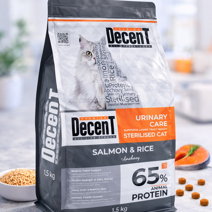 Decent Sterilised Urinary Care Balıklı ve Pirinçli Kısırlaştırılmış Kedi Maması 1.5 Kg
