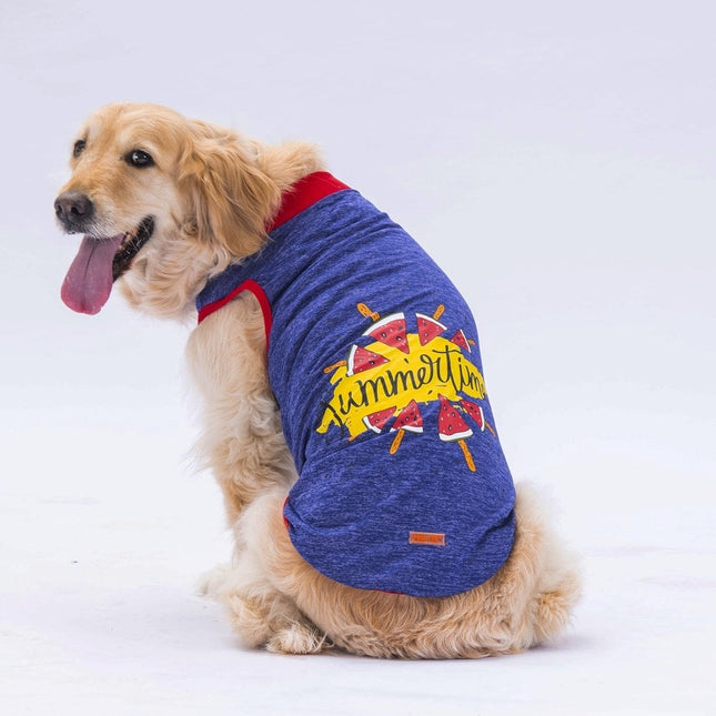 Pawstar Navy Blue Summer Time Büyük T-shirt 4XLarge  47X55X72 CM