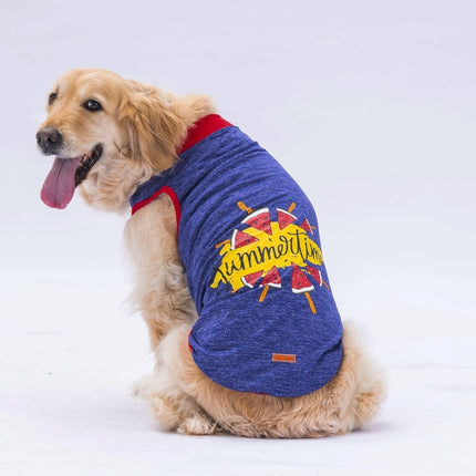 Pawstar Navy Blue Summer Time Büyük T-shirt 7XLarge  59X76X92 CM