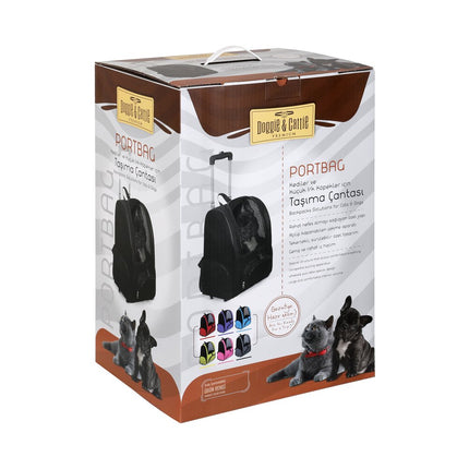 Cattie Portbag Tekerlekli Kedi Köpek Taşıma Çantası 20x30x40 cm Kırmızı