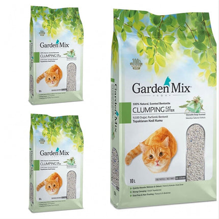 Gardenmix Bentonit Marsilya Sabunlu Kedi Kumu 10 Lt 3 Adet