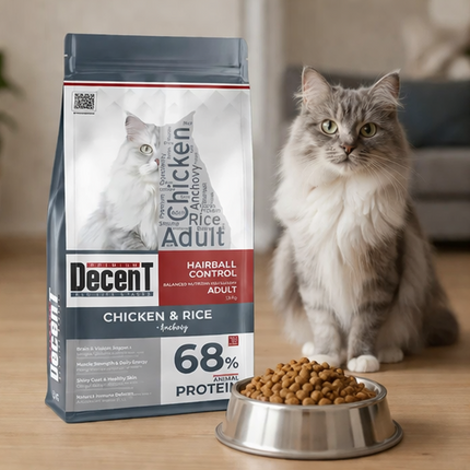 Decent Tavuklu Yetişkin Kedi Maması 1,5 Kg Hairball Control Tavuk & Pirinç Yetişkin Kedi Maması