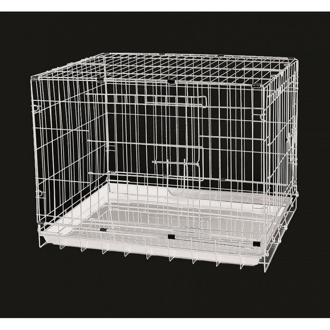 Dayang Kedi Köpek Kafesi Metal 78x48x55 cm Beyaz