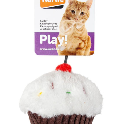 Karlie Peluş Kedi Oyuncağı Kek Beyaz Kahverengi 11,5 cm