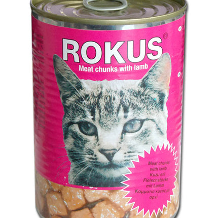 Rokus Kuzu Etli Kedi Konserve Mama 410 gr