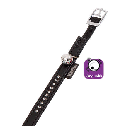 Karlie Deri Taşli Kedi Tasma Xs 30Cm-11Mm Siyah