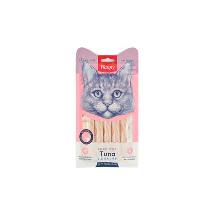 Wanpy Ton Balıklı Karidesli Krema Likit Kedi Ödülü 5X14GR