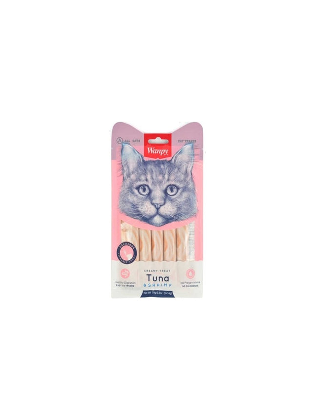 Wanpy Ton Balıklı Karidesli Krema Likit Kedi Ödülü 5X14GR