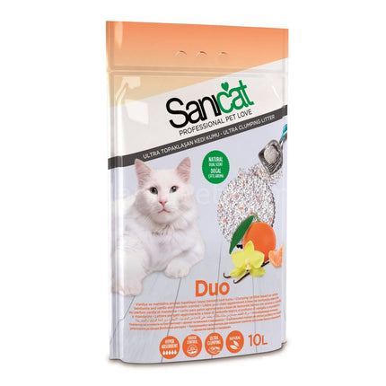 Sanicat Duo Mandalina ve Vanilya Kokulu Kedi Kumu 10 Lt