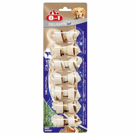 8in1 Delights Biftekli Ağız Bakım Burgu Kemiği 7'li Paket 84 Gr
