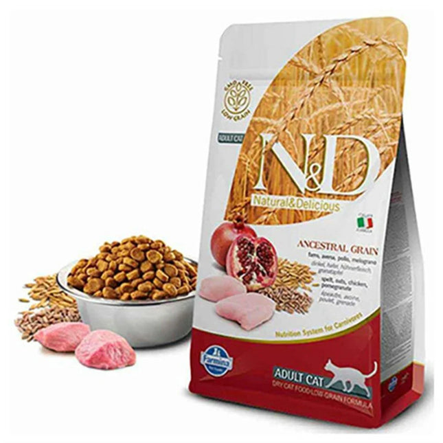 N&D Düşük Tahıllı Tavuk ve Narlı Yetişkin Kedi Maması 10 KG