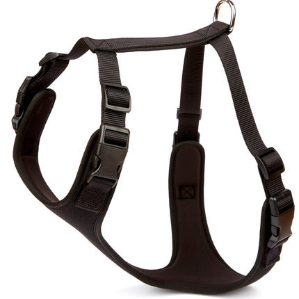 Doggie Havalı Ped Dokuma Köpek Göğüs Tasması 60/85 cm Siyah