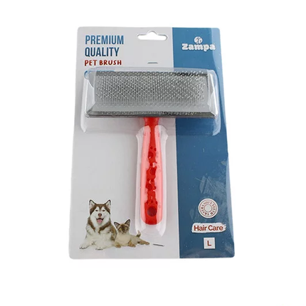 Zampa Slikon Top Başlıklı Kedi ve Köpek Fırçası Large 14x11.5cm, Kırmızı