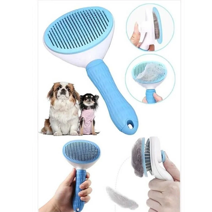Karamel Pet Kendini Temizleyen Tuşlu Kedi Köpek Tarağı Mavi  10 x 20 cm