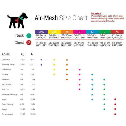 Tailpetz Air Mesh Köpek Göğüs Tasması Small 36x44 cm Garnet