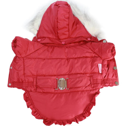 Angel Coat Cherry Küçük Irk Kapşonlu Mont Yağmurluk X Large