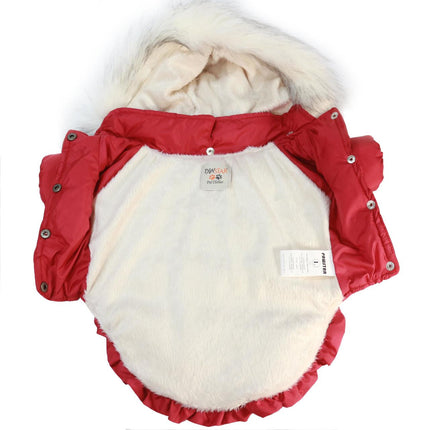 Angel Coat Cherry Küçük ve Orta Irk Kapşonlu Mont Yağmurluk XXLarge