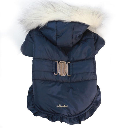 Angel Coat Navy Küçük Irk Kapşonlu Mont Yağmurluk X Large