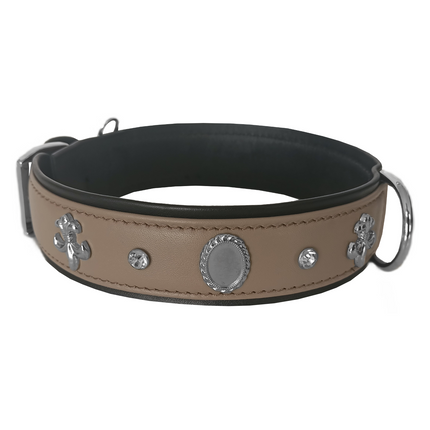 Markapet Taşlı Ve Aynalı Köpek Boyun Tasması 49-55 cm Large Taba