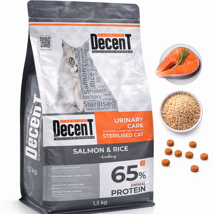 Decent Sterilised Urinary Care Balıklı ve Pirinçli Kısırlaştırılmış Kedi Maması 1.5 Kg