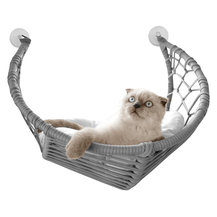 Karamel Pet Vantuzlu Gondol Kedi Hamağı Kedi Yatağı 40*45 cm Gri