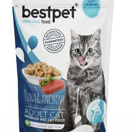 BestPet Pouch Ton Balıklı ve Hamsili Yetişkin Kedi Konservesi 85gr