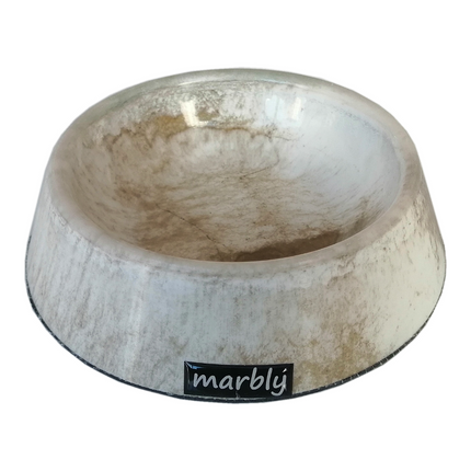 Marbly Beyaz Dalga Mermerit Köpek Mama Su Kabı 1000 ml