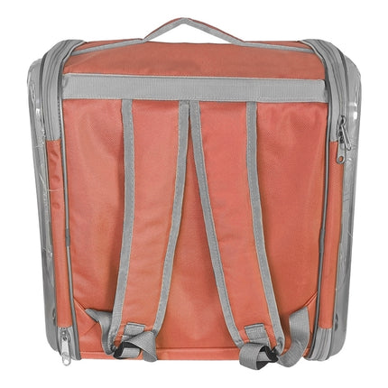 Markapet Çift Cam Kedi Köpek Taşıma Çantası 32x40x42 cm Turuncu
