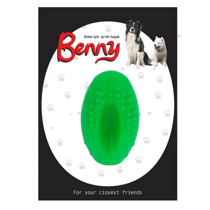 Benny Köpek Oyuncağı Sert Elips Top 8 x 4.5 cm Çeşitli Renklerde