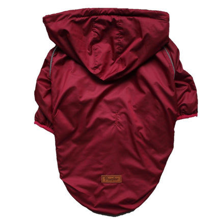 Bordo Maroon Raincoat Mont Büyük Irk Yağmurluk Köpek Kıyafeti 6XL