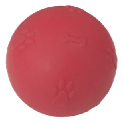 Pati Desenli Termoplastik Sert Köpek Oyun Topu 6 cm Small Kırmızı