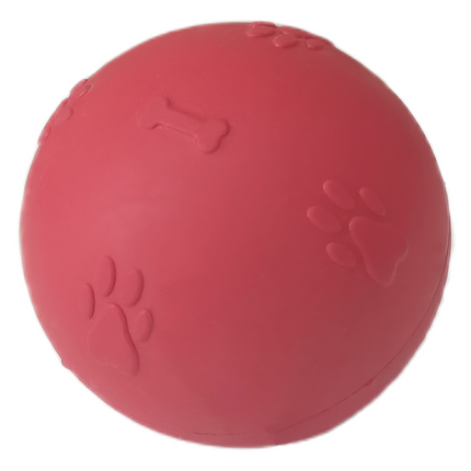 Pati Desenli Termoplastik Sert Köpek Oyun Topu 7 cm Medium Kırmızı