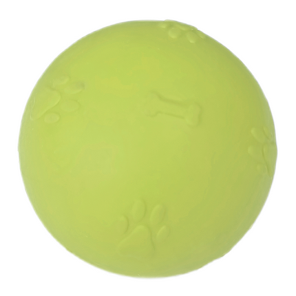 Pati Desenli Termoplastik Sert Köpek Oyun Topu 7 cm Medium Sarı
