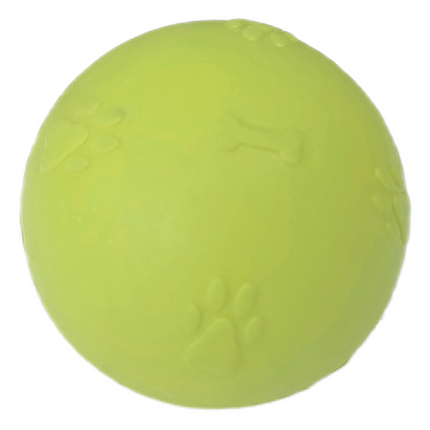Pati Desenli Termoplastik Sert Köpek Oyun Topu 8 cm Large Sarı